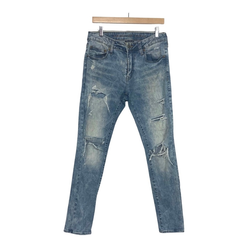 American Eagle Outfitters Men's Ripped Blue Skinny Jeans